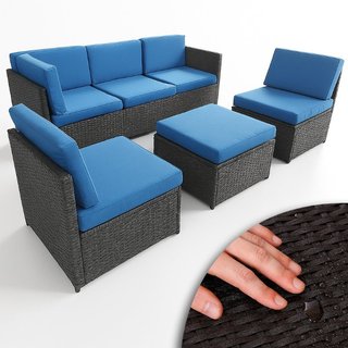 Set 4 Pezzi Salotto per Esterni Giardino in Polyrattan Anti