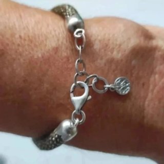 Pulseras cuero y plata ley