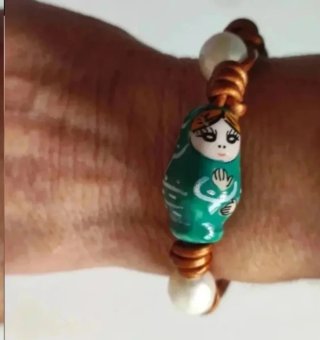 Pulseras cuero y plata ley