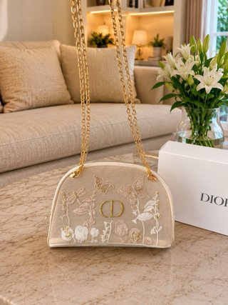Neceser Dior Beige Bordado Mariposas