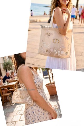 Neceser Dior Beige Bordado Mariposas