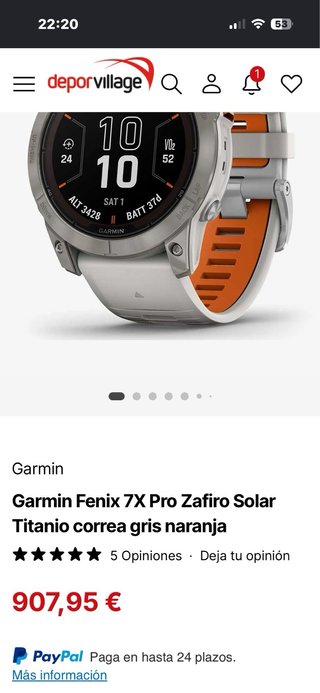 Garmin Fenix 7X Pro Sapphire Solar titanium