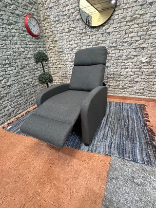 Sofá reclinable 1 plaza tela gris