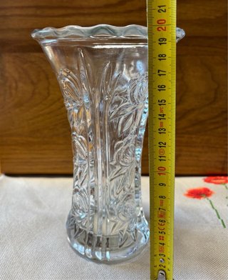2 Jarrones Cristal Vintage Florales