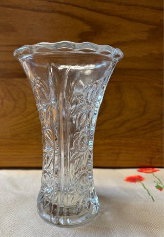 2 Jarrones Cristal Vintage Florales
