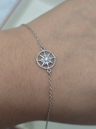 Pulsera Plata 925 Ley Diseño Brújula