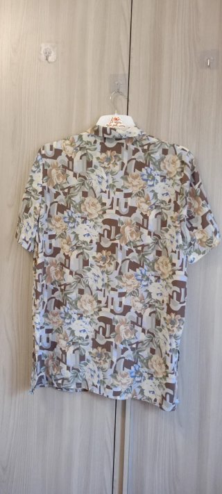 Camicia Vintage Anni 70/80 Fiori Geometrie L