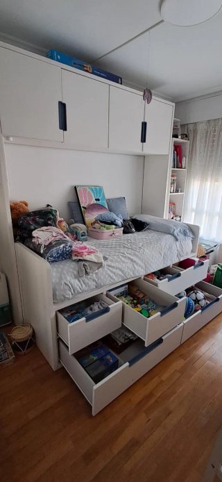 Cama nido con puente y cajones