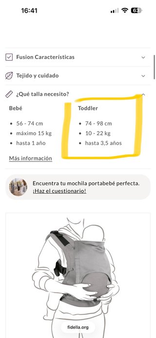 Mochila Porteo Fidella Fusion Baby Toddler
