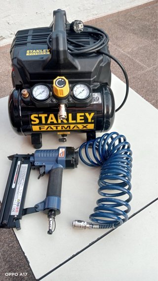 Compresor Stanley Fatmax + Clavadora + Manguera