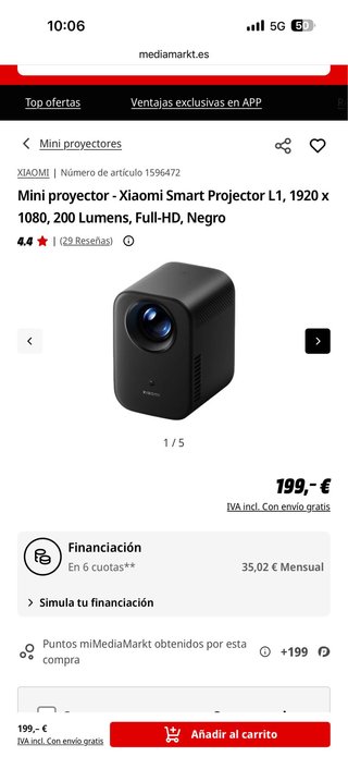 Proyector Xiaomi L1 Full HD Negro