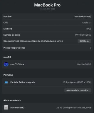 MacBook Pro 13 M1 2020 Plata con touchbar