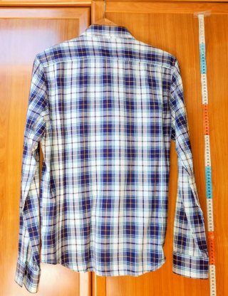 Camisa a cuadros azul y blanco marca Lee
