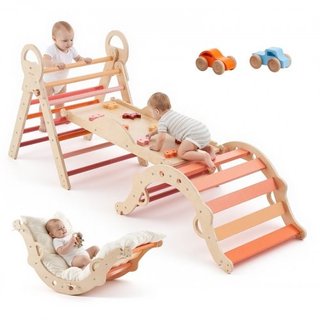 Pikler Triangle Set, 9-in-1 Toddler Climbing Toys Indoor,