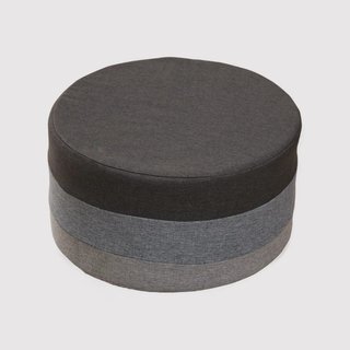 Ensete - Pouf poggiapiedi imbottito a righe da salotto