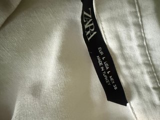 Camisa Zara Blanca Talla L con Detalle
