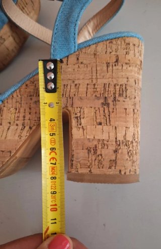 Sandalias de corcho y tela vaquera