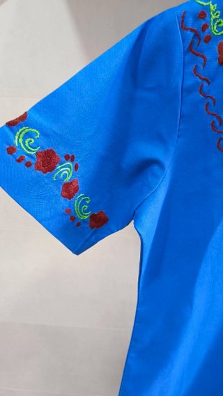 Vestido T38 Bordado Vintage Nuevo