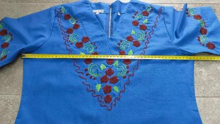 Vestido T38 Bordado Vintage Nuevo