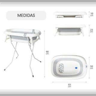 Bañera Bebé Plegable con Soporte