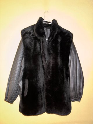 Chaquetón pelo vintage negro