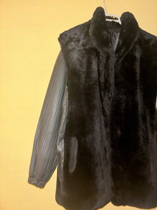 Chaquetón pelo vintage negro