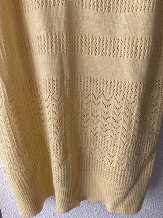 Top Amarillo Tricot Blanco Talla M