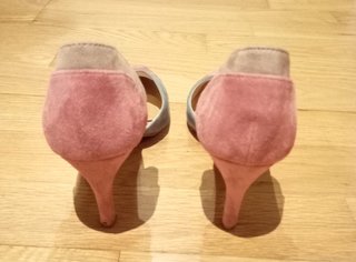 Zapatos de tacón mujer beige y rosa talla 39