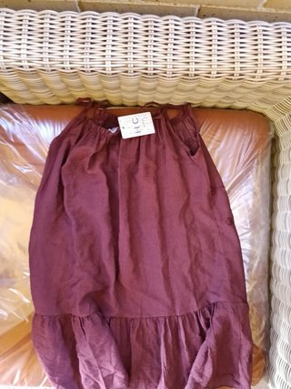 Vestido boho ciruela bordado Talla Única