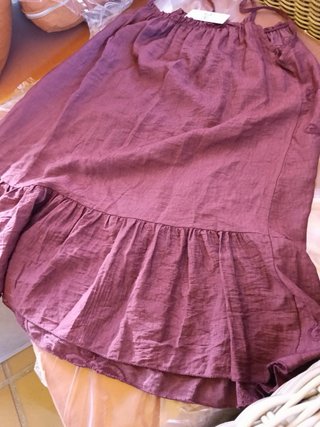 Vestido boho ciruela bordado Talla Única