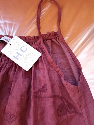 Vestido boho ciruela bordado Talla Única