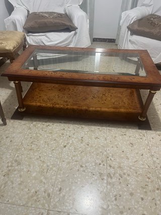 Mesa de centro madera y cristal