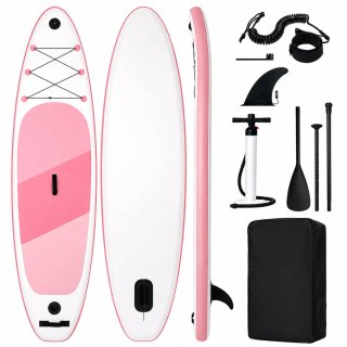 Tabla Paddle Surf Rosa y Blanca Completa