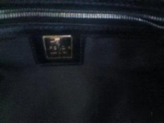 Borsa Fendi nera con logo argento