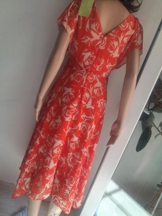 Vestido SPRIT naranja y blanco floral