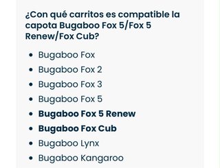Bugaboo Fox accesorios