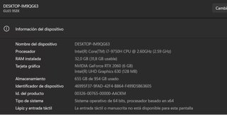 Portátil Gaming MSI i7-9750H RTX 2060 32GB RAM 1TB