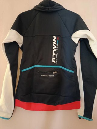 Chaqueta ciclismo B'TWIN Racing Team Negra, azul y
