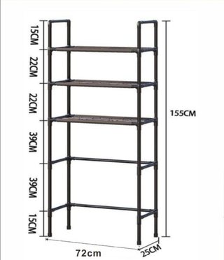 Scaffaliera a 3 ripiani metallo e plastica