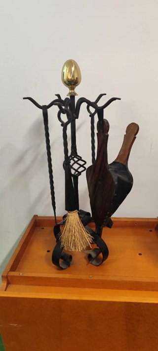 Set Accesorios Chimenea Negro y Dorado