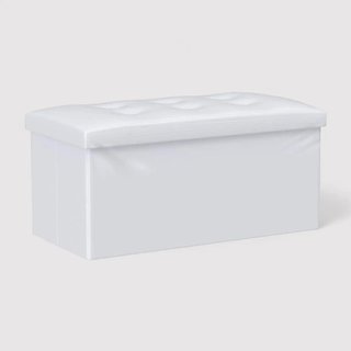 Euforbia - Pouf lungo bianco contenitore e imbottito
