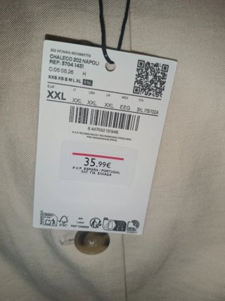 Chaleco Mango Beige sin estrenar, con la etiqueta