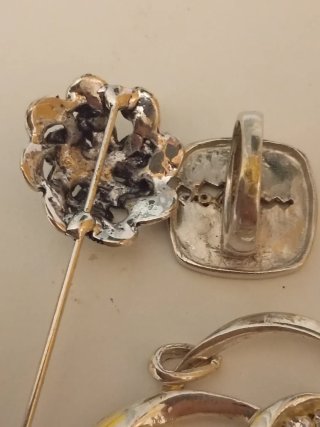 Lote Joyas Vintage Corazón y Flor y anillo artesan
