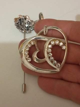 Lote Joyas Vintage Corazón y Flor y anillo artesan