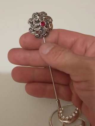 Lote Joyas Vintage Corazón y Flor y anillo artesan