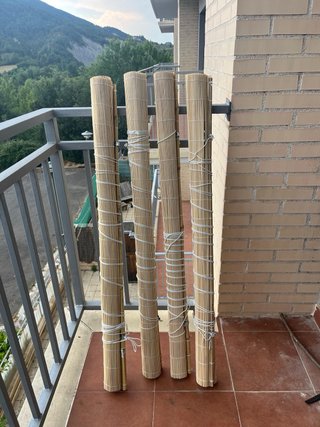 Estor enrollable de bambú 4 piezas