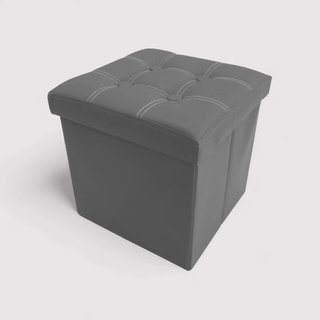 Echeveria - Pouf grigio contenitore grigio moderno a cubo