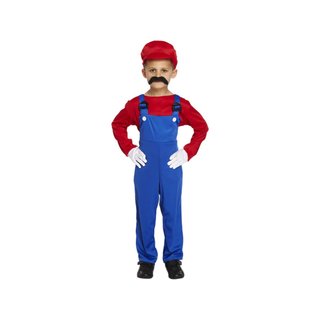 Disfraz supertrabajador fontanero bigote niños