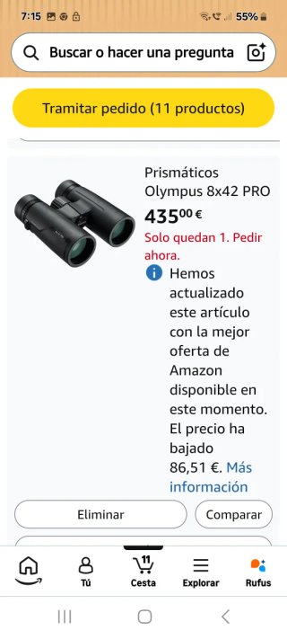 Prismáticos Olympus 8x42 PRO Comprados en el Corte
