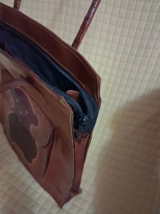 Bolso  Cuero Marrón Osito